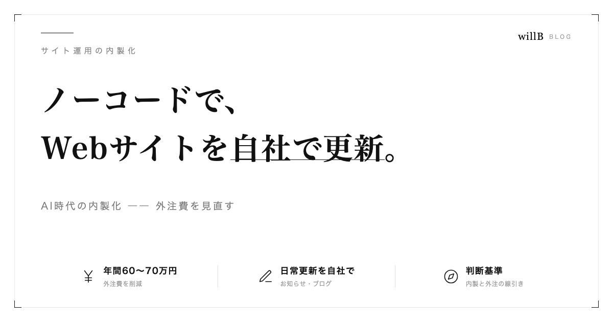 ノーコードでWebサイトを更新する方法 ― AI時代の内製化