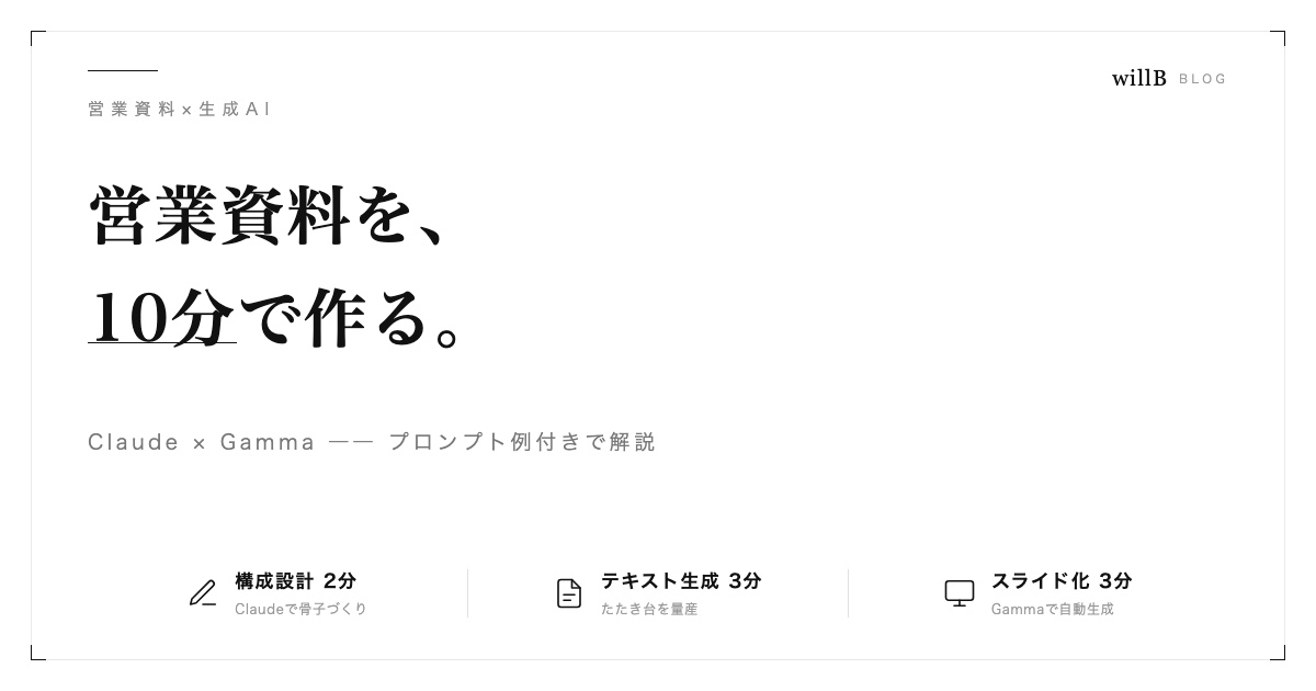 生成AIで営業資料を10分で作る方法